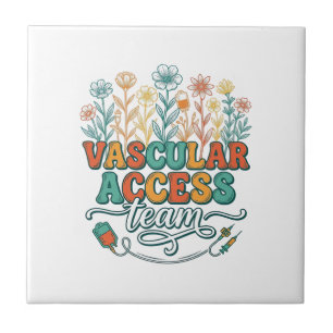 Azulejo De Cerâmica Equipe de Acesso Vascular Camisa Floral Médica Des