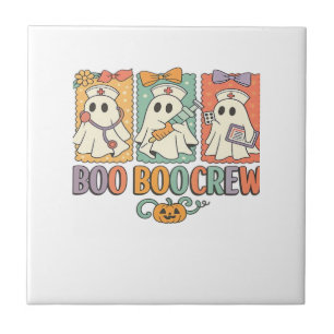 Azulejo De Cerâmica equipe do boo boo enfermeira camisa de halloween r