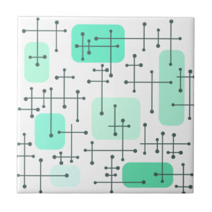 Azulejo De Cerâmica Era Eames anos 50 Cruz Art Verde menta