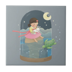 Azulejo De Cerâmica Era uma vez: A Ilustração Hepática do Coelho