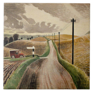 Azulejo De Cerâmica Eric Ravilious art, Wiltshire Landscape,