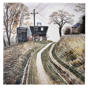 Azulejo De Cerâmica Eric Ravilious - Caravanas,