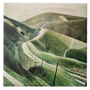 Azulejo De Cerâmica Eric Ravilious - Chalk Paths, famosa trabalho de a