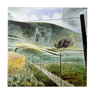 Azulejo De Cerâmica Eric Ravilious - O Gigante de Wilmington,