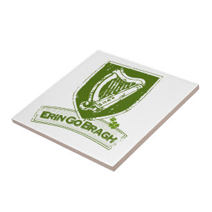 Azulejo De Cerâmica Erin vai Bragh (harpa Grn)