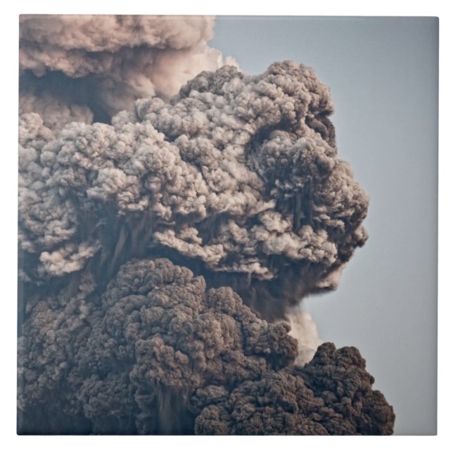 Azulejo De Cerâmica Erupção vulcânica de Eyjafjalljokull (Frente)