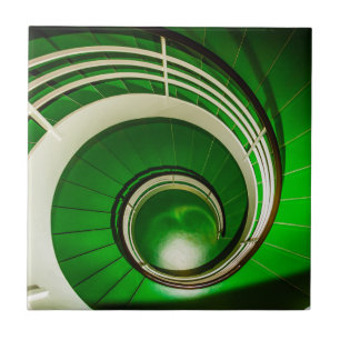Azulejo De Cerâmica Escada Circular Verde