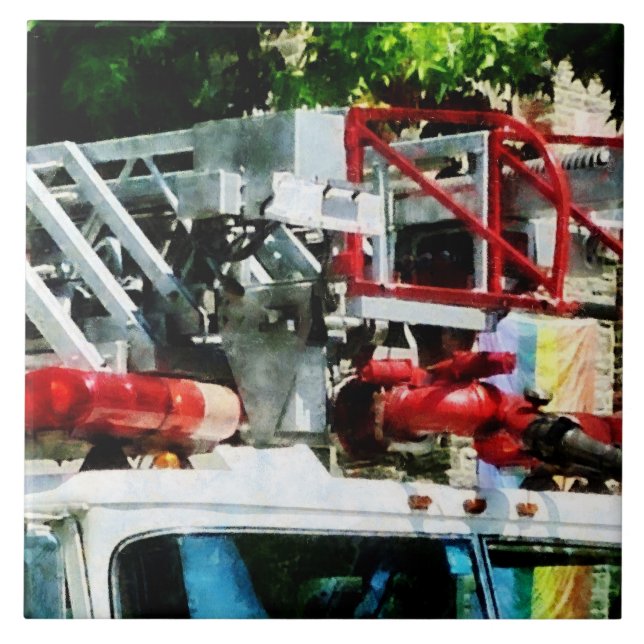 Azulejo De Cerâmica Escada de Caminhão de Bombeiros (Frente)