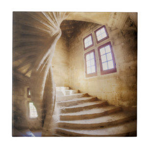 Azulejo De Cerâmica Escada espiral bege, França