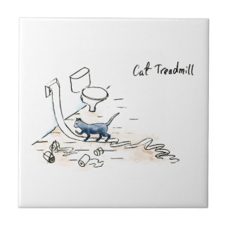 Azulejo De Cerâmica Escada rolante cómica do gato
