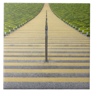 Azulejo De Cerâmica Escadaria do estádio entre fileiras de assentos