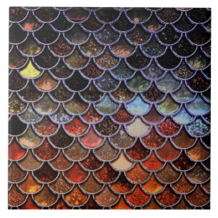 Azulejo De Cerâmica Escalas de Cores de Água da Sereia Autêntica - E