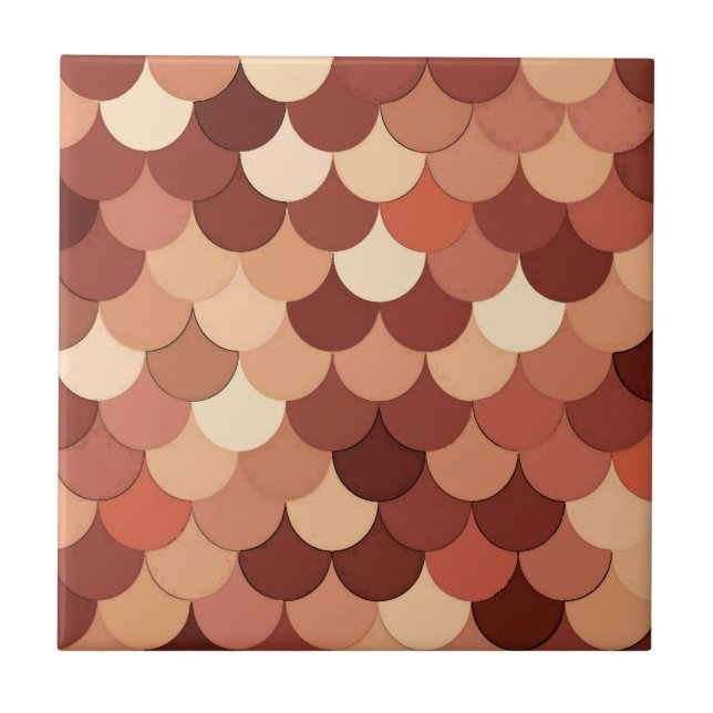 Azulejo De Cerâmica Escalas de Sereia, Cobre, Castanho, Creme e Tom (Frente)