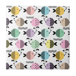 Azulejo De Cerâmica Escândalo da abstrato de peixe sem rumo