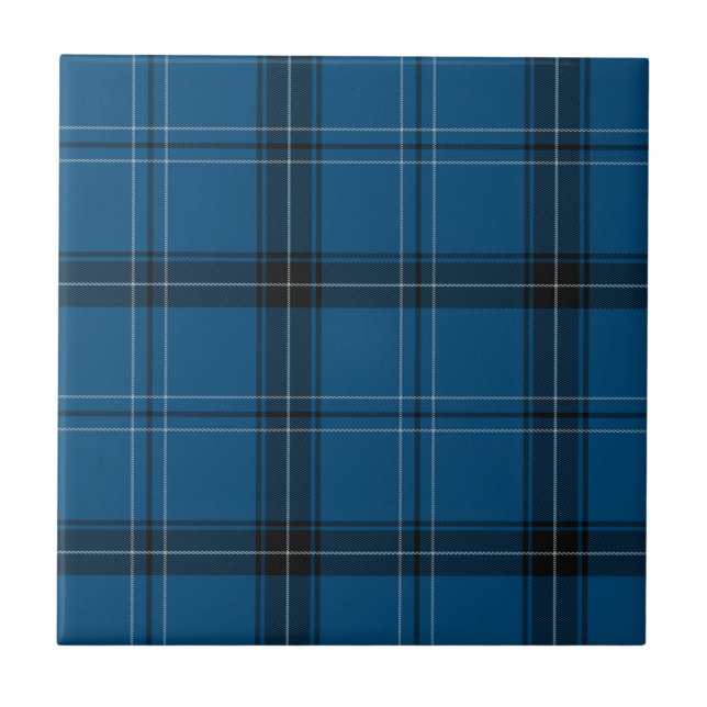 Azulejo De Cerâmica Escocês Ramsay Blue Tartan (Frente)
