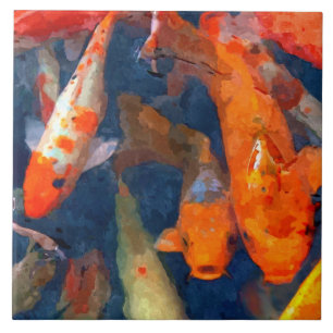 Azulejo De Cerâmica Escola de Koi II