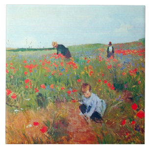 Azulejo De Cerâmica Escolhendo Flores num Campo, Mary Cassatt