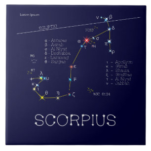 Azulejo De Cerâmica Escorpião de constelação do Zodiac