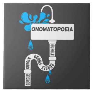 Azulejo De Cerâmica Escrevendo criativo ou poesia da nomatopoeia