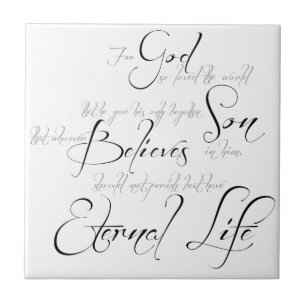 Azulejo De Cerâmica escrito João 3:16
