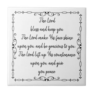 Azulejo De Cerâmica Escritura de bíblia Aaronic Bênção Numb 6:24-26