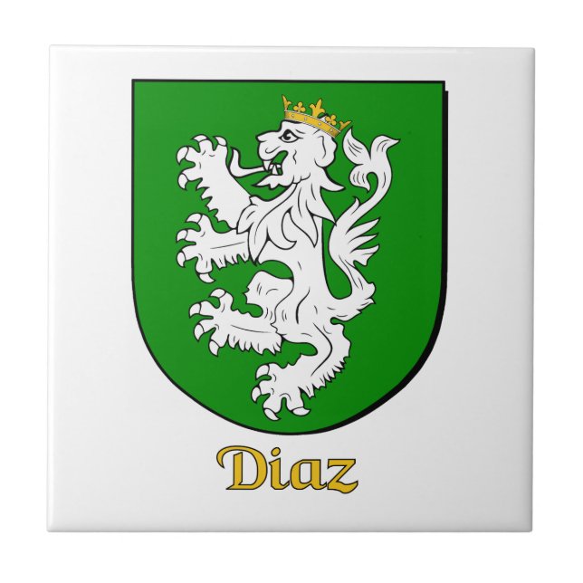 Azulejo De Cerâmica Escudo da família Diaz (Frente)