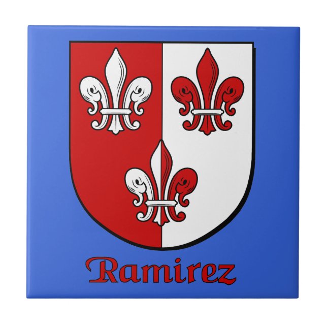 Azulejo De Cerâmica Escudo da família Ramirez (Frente)
