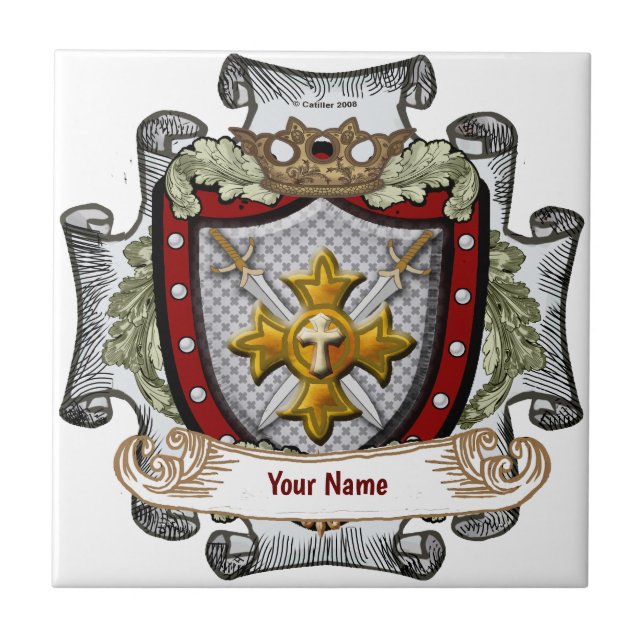 Azulejo De Cerâmica Escudo da Vitória Sobrenome  (Frente)