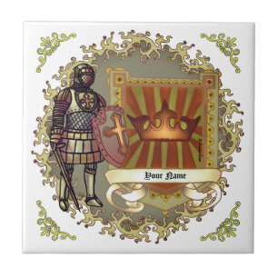 Azulejo De Cerâmica Escudo de Brasão de Família Sobrenome