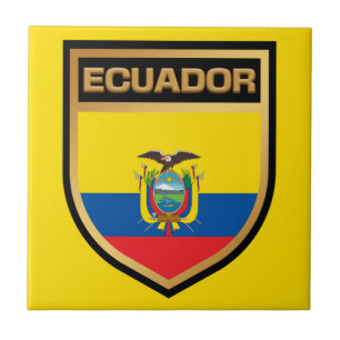 Azulejo De Cerâmica Escudo do Sinalizador do Equador