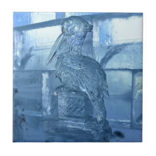 Azulejo De Cerâmica Escultura de gelo do Pelicano, Quebec, Canadá