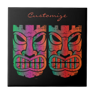 Azulejo De Cerâmica Escultura gêmea Thunder_Cove de Tiki