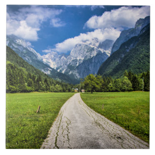 Azulejo De Cerâmica Eslovênia, fotografia cênica com Alpes
