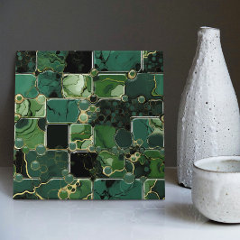 Azulejo De Cerâmica Esmerald Green Wall Decor Moderno Chic Mosaico