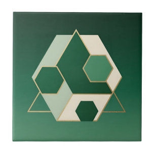 Azulejo De Cerâmica Esmeralda Hexágono Geométrico Luxo