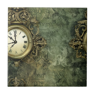 Azulejo De Cerâmica Esmeralda Rústica Verde Antigo Steampunk