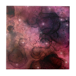 Azulejo De Cerâmica Espaço Galáxia Estrelas Estreladas Padrão