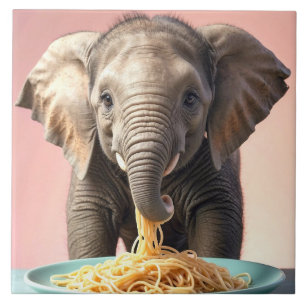 Azulejo De Cerâmica Espaguete de Comida de Elefante para Bebês