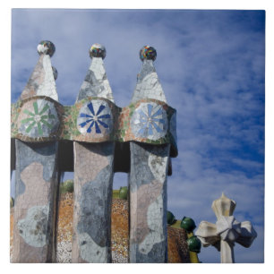 Azulejo De Cerâmica Espanha, Catalunha, Barcelona. Casa Batlló (1906).