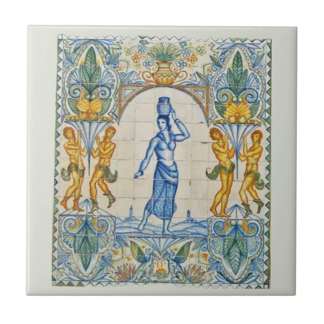 Azulejo De Cerâmica Espanha do século 20 Barcelona (Frente)