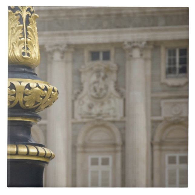 Azulejo De Cerâmica Espanha, Madrid. Palácio Real, lâmpada ornamentado (Frente)