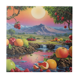 Azulejo De Cerâmica Espectro de cor do cheio da Fruta 1