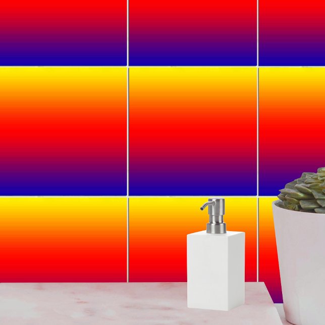 Azulejo De Cerâmica Espectro de Cores Horizontais -1 (Spectrum of Horizontal Colors -1 Tile)