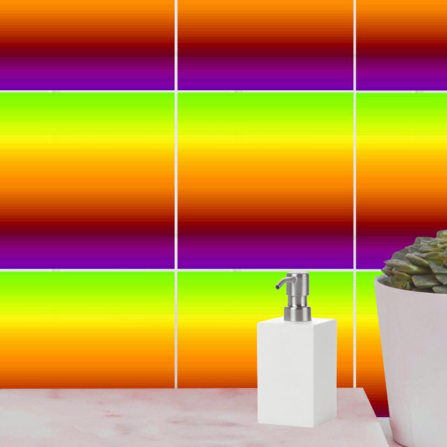 Azulejo De Cerâmica Espectro de Cores Horizontais -3 (Spectrum of Horizontal Colors -3 Ceramic Tile)