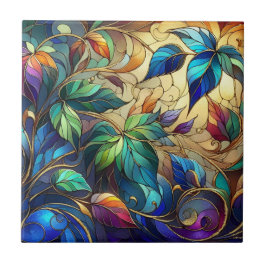 Azulejo De Cerâmica Espelho com manchas de folhas