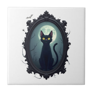 Azulejo De Cerâmica Espelho de Gato Assombrado