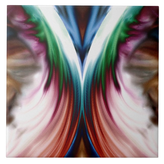 Azulejo De Cerâmica Espelho de Neve do Ouro Arco-Íris (Frente)