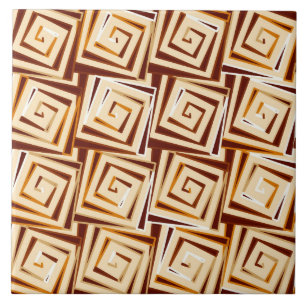 Azulejo De Cerâmica Espirais quadrados modernos do século médio - mult