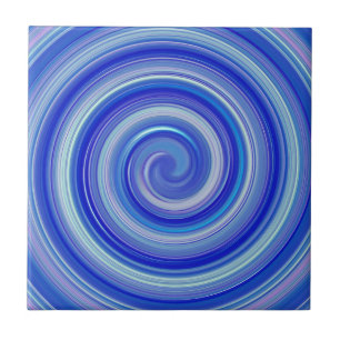 Azulejo De Cerâmica espiral azul rico