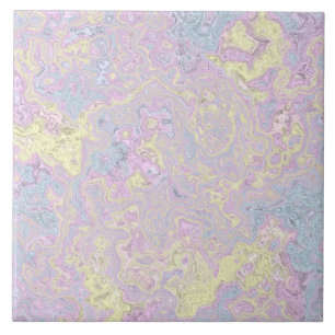 Azulejo De Cerâmica espiral ciano, amarelo, magenta